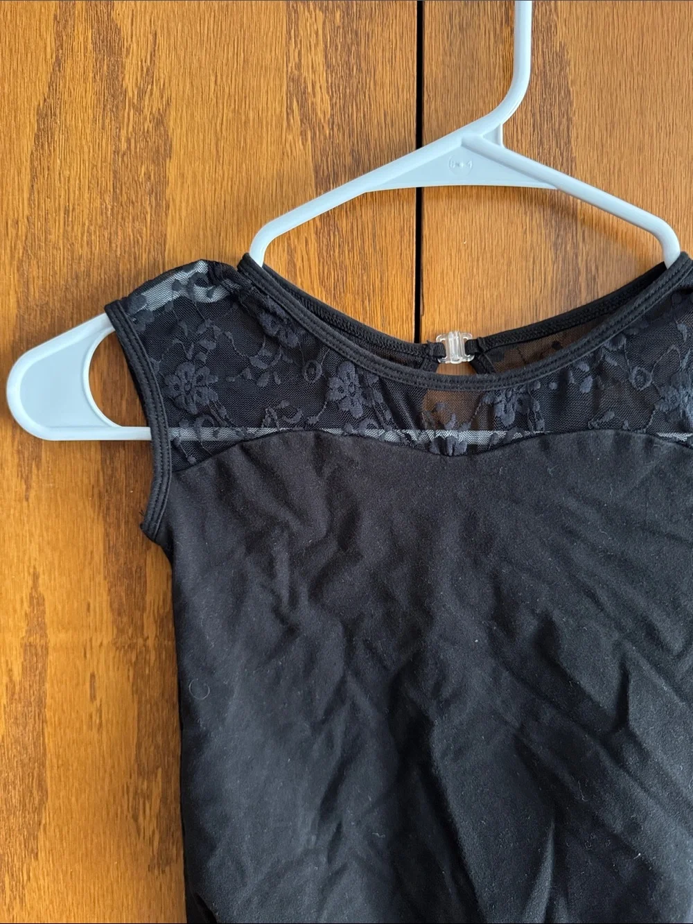 Kids Black Lace-Accent One Piece Leotard
